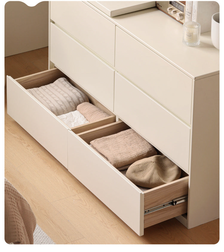 Poplar Solid Wood Cream Style Telescopic Dressing Table.