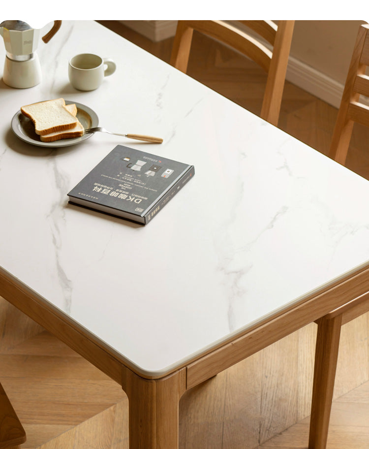 Ash, Oak Solid Wood Modern Rock Dining Table