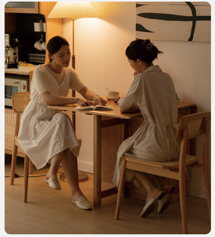 Ash, Oak Solid Wood Folding Dining Table