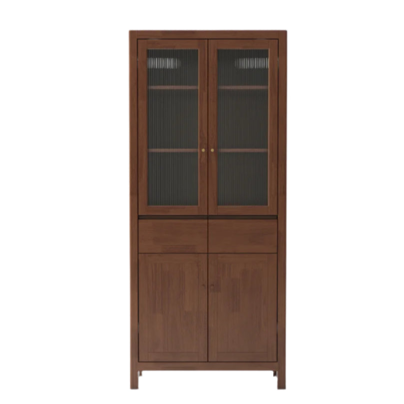 Oak, Solid Rubberwood Modern Minimalist Combination Bookcase