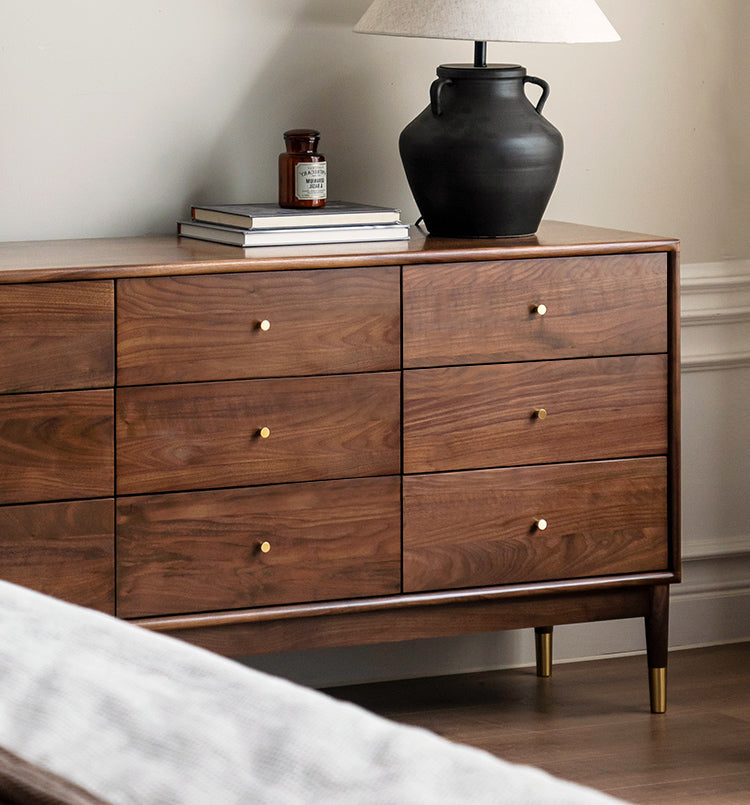 Black Walnut solid wood drawer, modern porch cabinet"