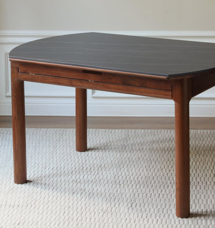 Black Walnut, Ash, Oak Solid Wood Folding Round Dining Table