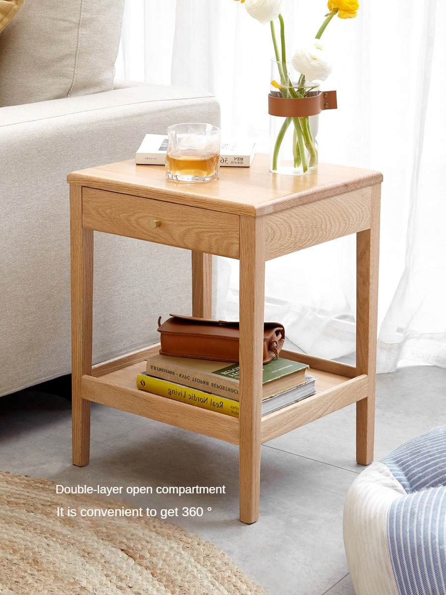 Oak, Black Walnut, Solid RubberWood Nightstand, Side Table.