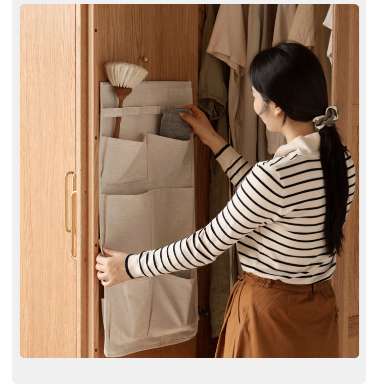 Oak Solid Wood Double Door Wardrobe.