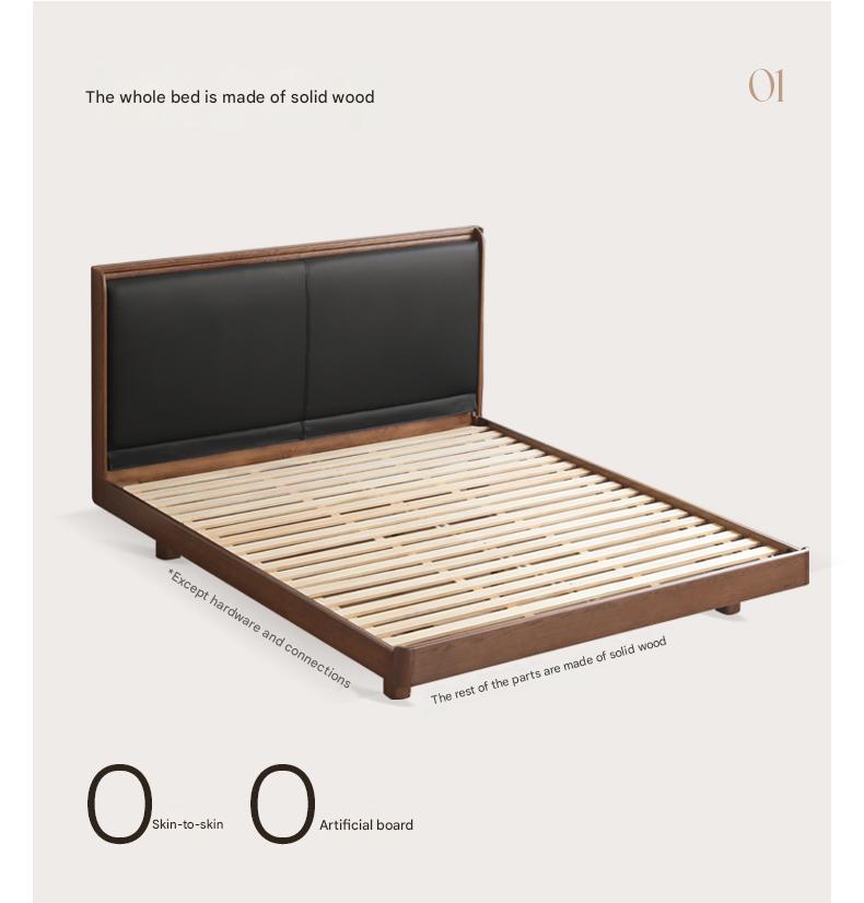 Oak Solid Wood Modern Simple Luminous Bed