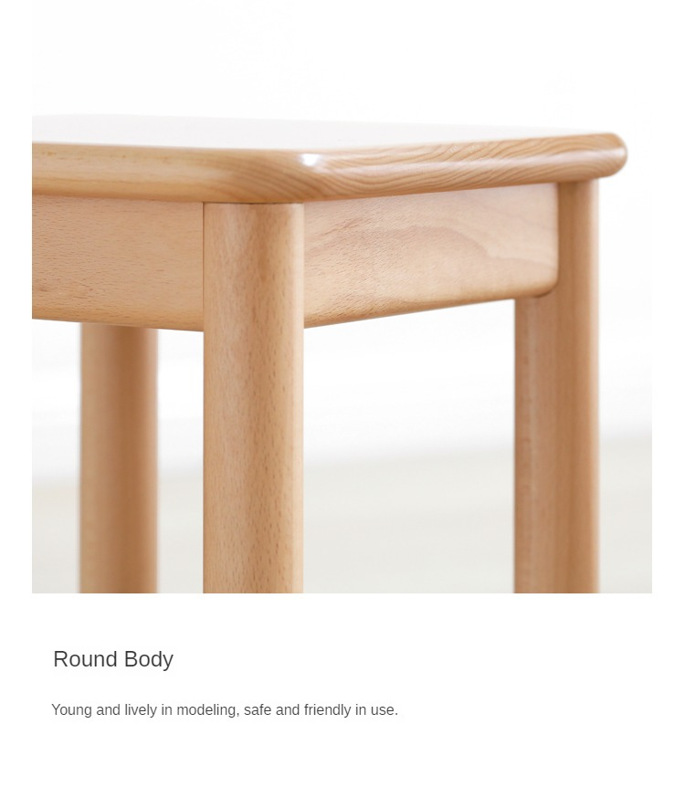 European Beech Wood Modern Long Bench