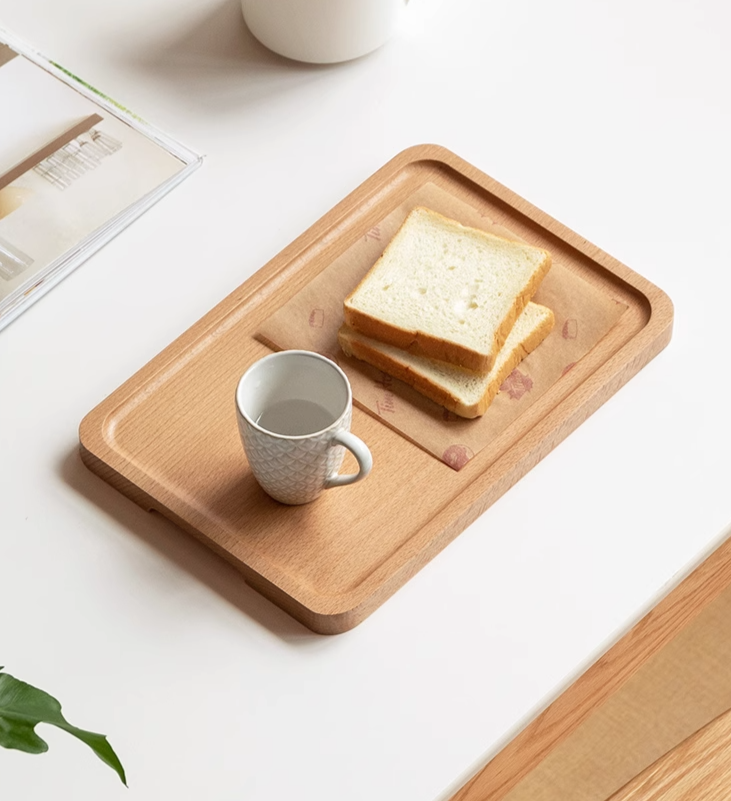 Black walnut solid wood , Beech solid wood wax oil fruit plate tray