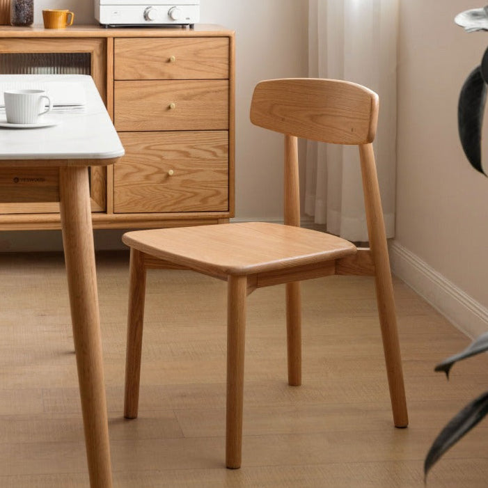 4 pcs set - Black Walnut, Ash, Oak, Cherry Solid Wood, Solid RubberWood Dining Chair