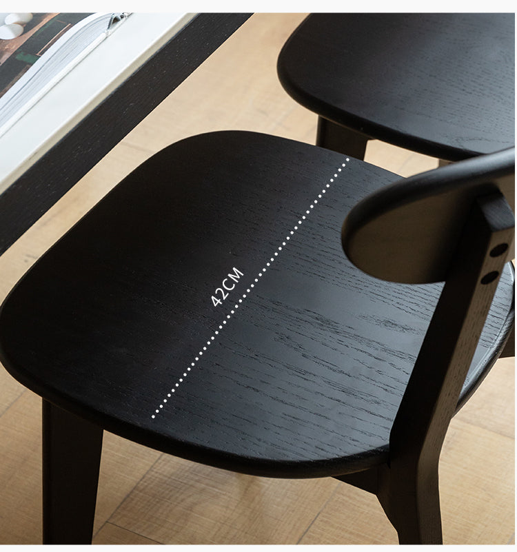 Oak Solid Wood Dining Chair Cream Style White Black