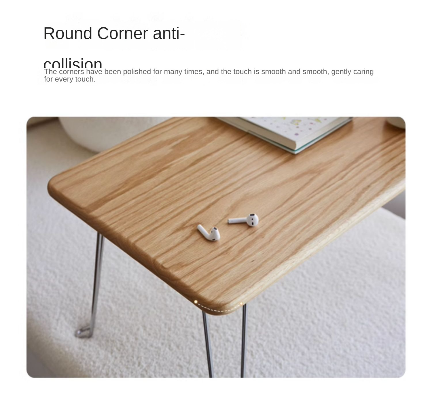 Oak Solid Wood Foldable Bay Window Table