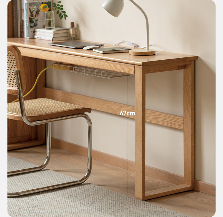 Oak, Poplar, Beech Solid Wood Long Narrow Desk