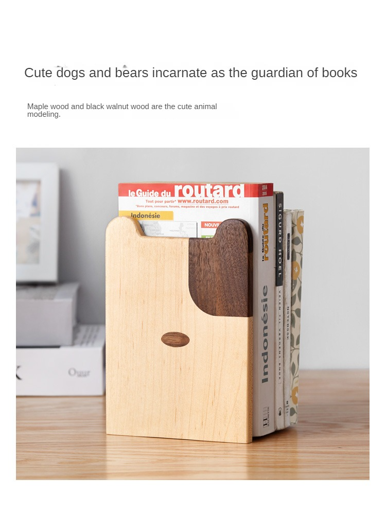 Solid Wood Book Creative Dog Bear Book Clip