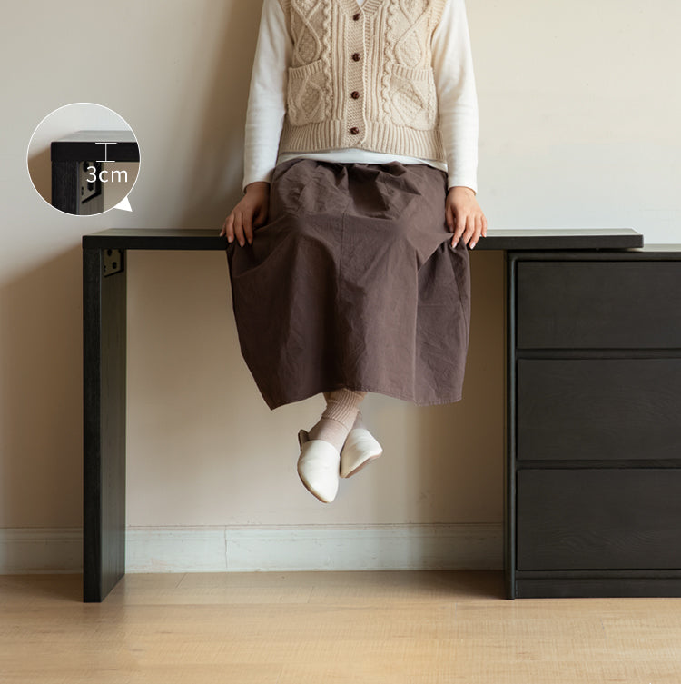 Oak Solid Wood Smoky Color Retro Dressing Table.