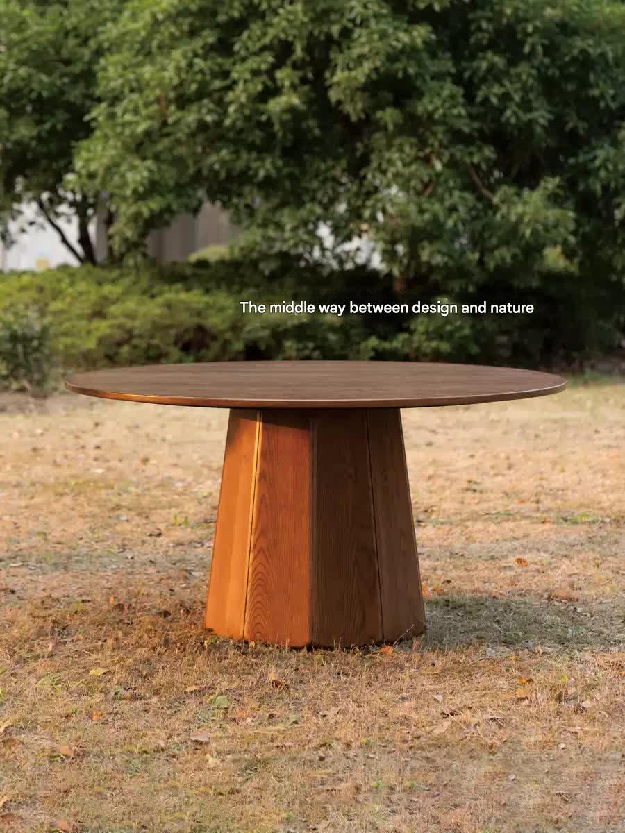 Ash, Black Walnut Solid Wood Modern Large Dining Table