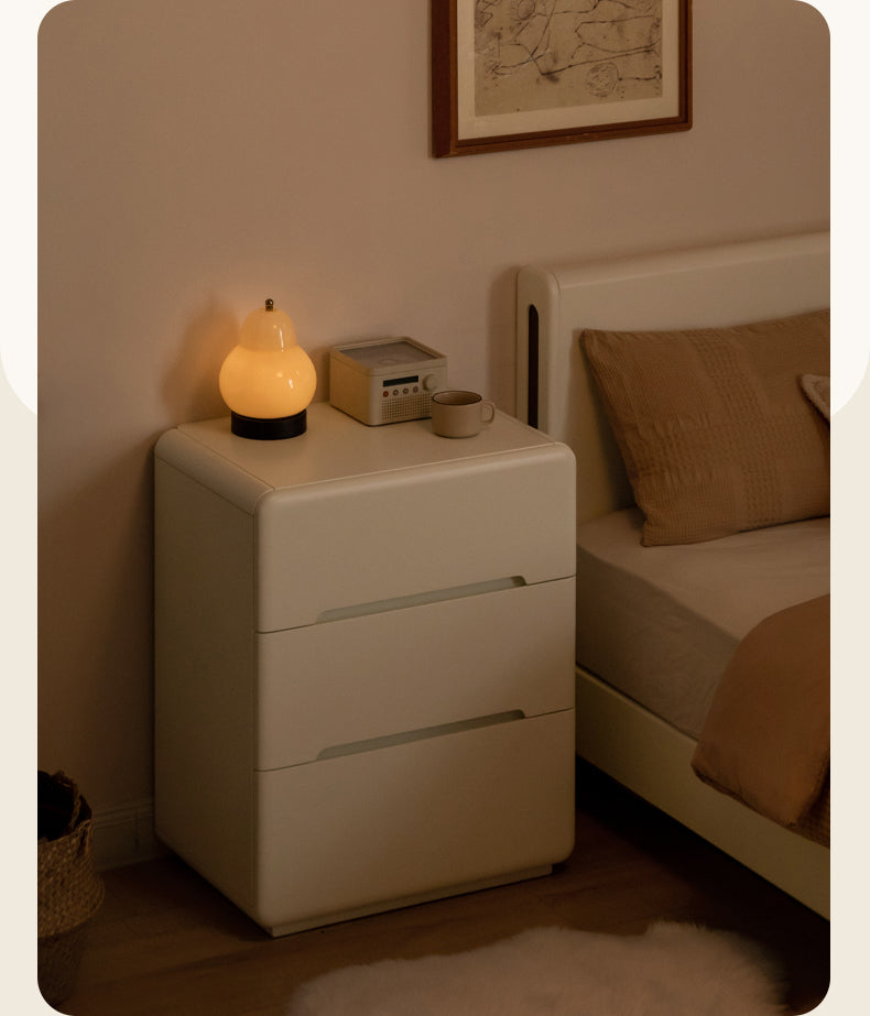 Tulipwood, Solid Rubberwood Storage Cream Drawer Dresser