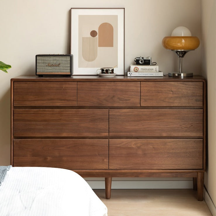 Black Walnut, Ash Solid Wood Chest of Drawers