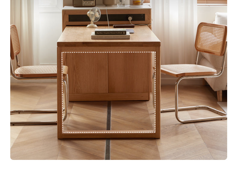 Oak Solid Wood Telescopic Island Rock Plate Dining Table