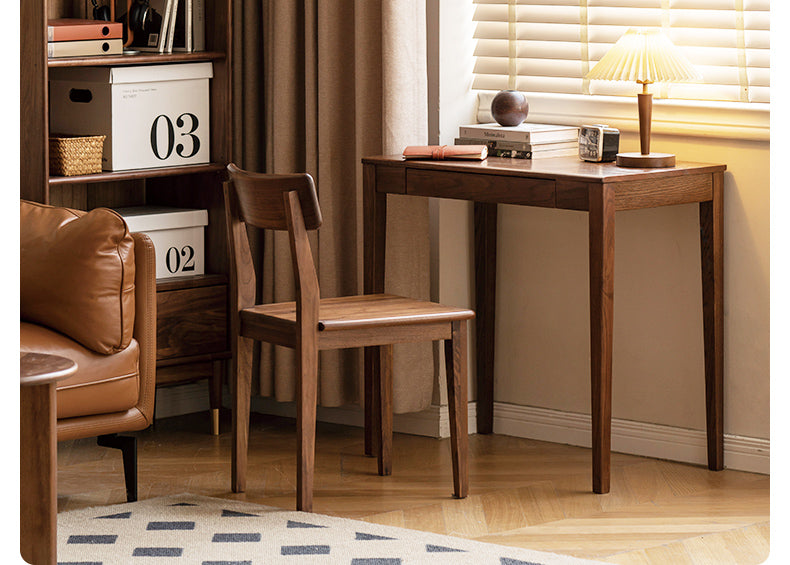 Solid Rubberwood, Oak Solid Wood Small Desk