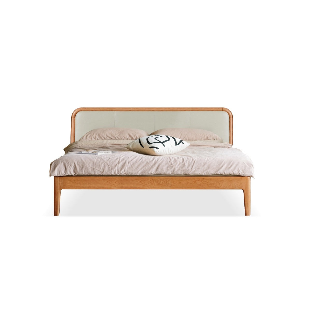Black Walnut,Cherry Wood Cowhide Leather,Technical Cloth Bed