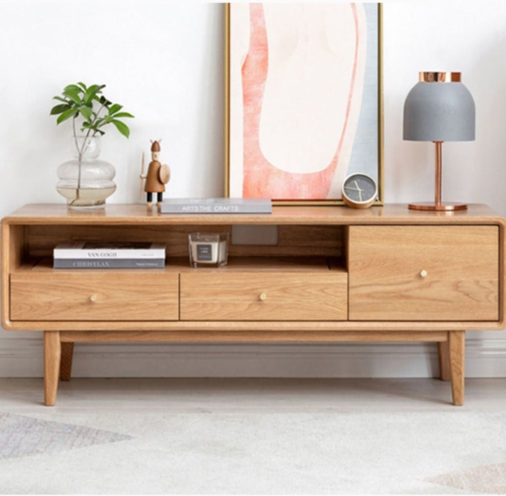 Oak Solid Wood Various Styles TV Stand Small Size