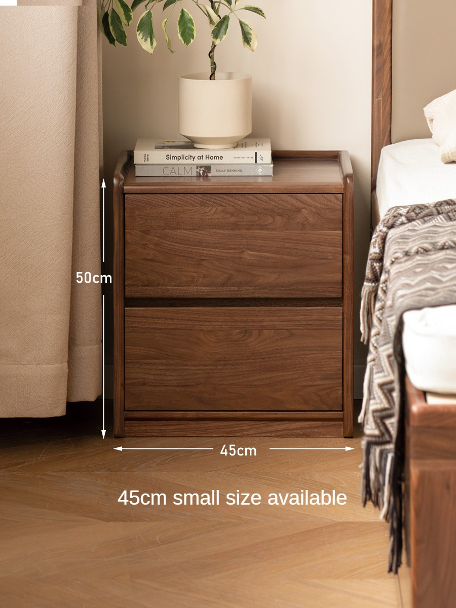 Sandalwood, Black Walnut Solid Wood Nightstand.