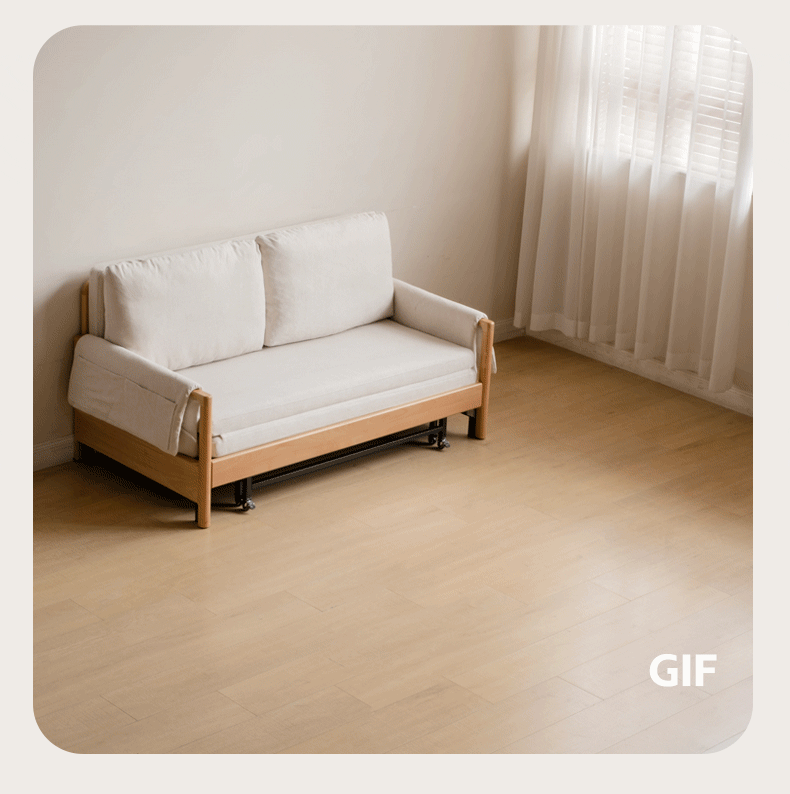 Beech Solid Wood Sofa Bed Modern.