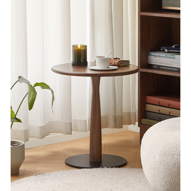Oak, Black Walnut, Cherry, Beech Solid Wood Round Side Table Modern