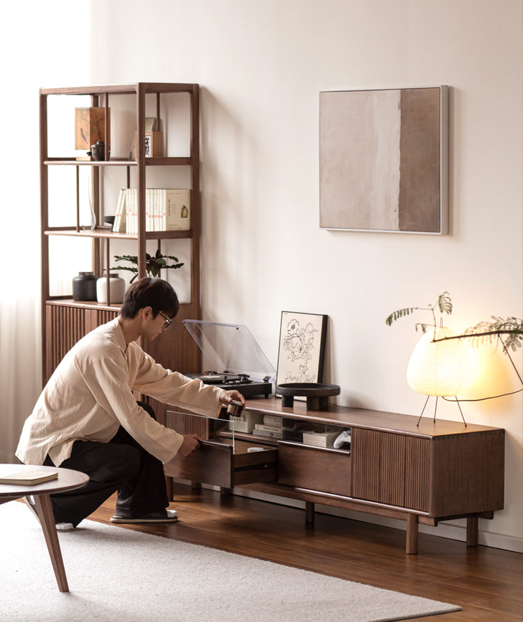 Black Walnut, Ash Solid Wood TV cabinet.