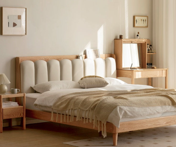 Beech, Oak Solid Wood Soft-Packe, Piano Key Bed