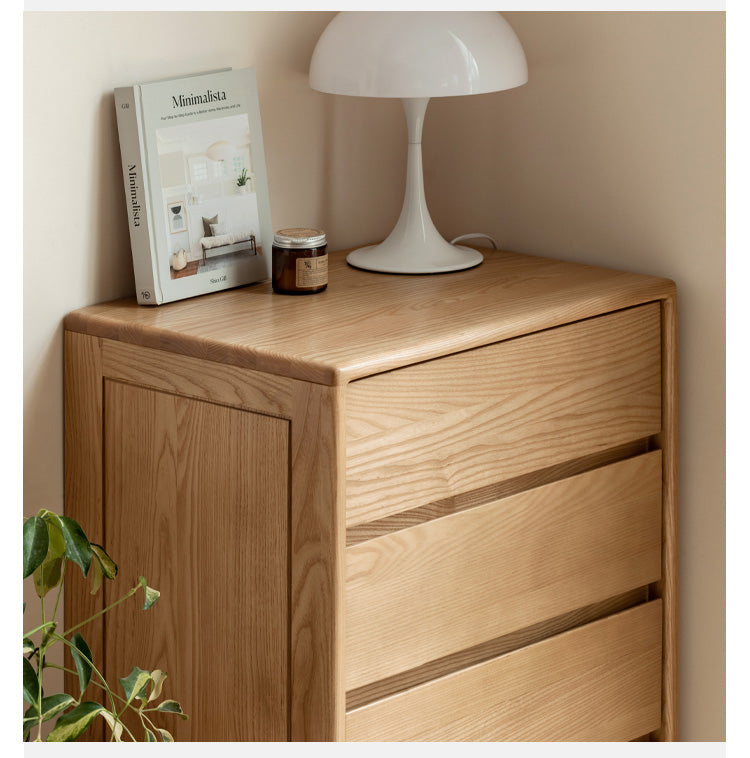 Ash Solid Wood Dresser, Drawer Storage Cabinet