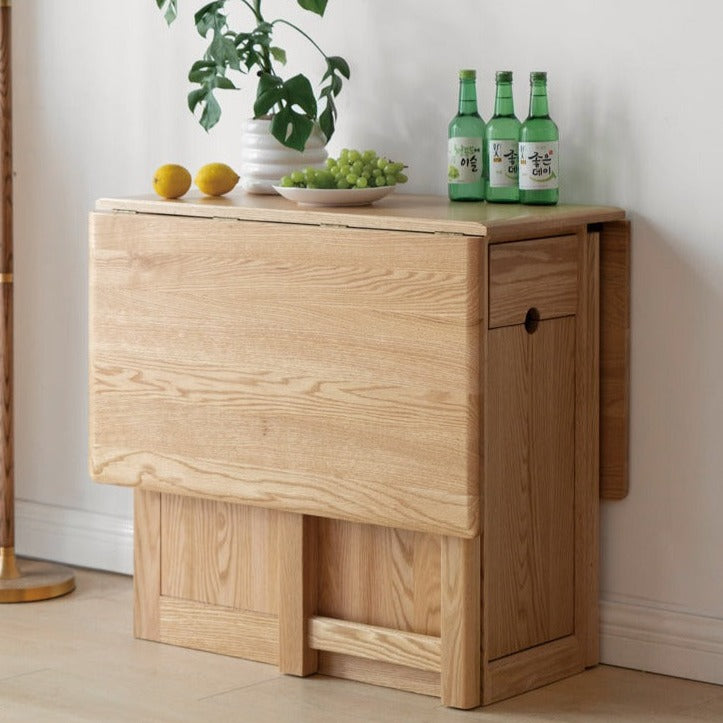 Ash, Oak Solid Wood Folding Dining Table