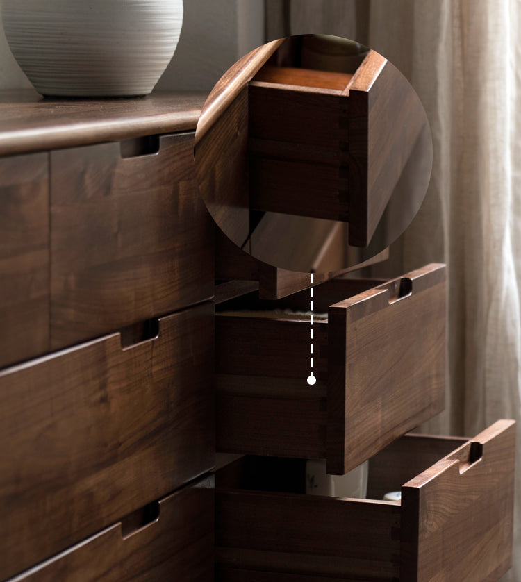 Ash Solid Wood Storage Cabinet Against the Wall