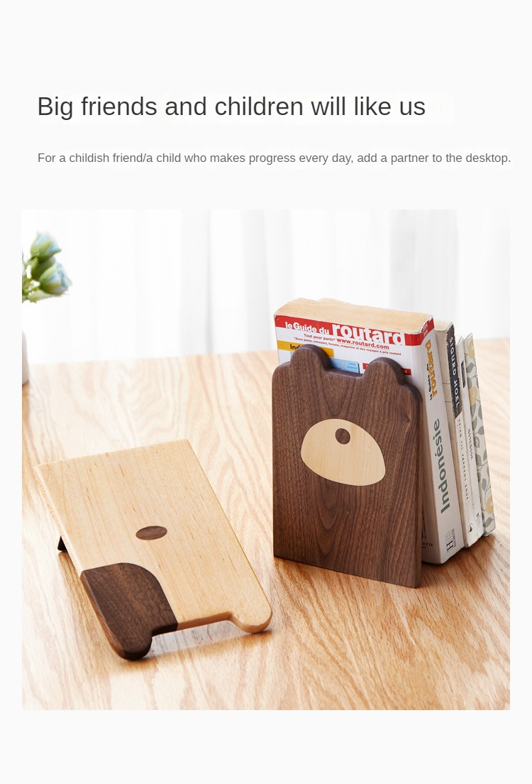 Solid Wood Book Creative Dog Bear Book Clip
