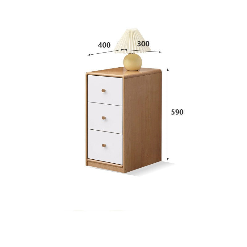 Oak, Beech solid wood side cabinet, multi-functional storage+