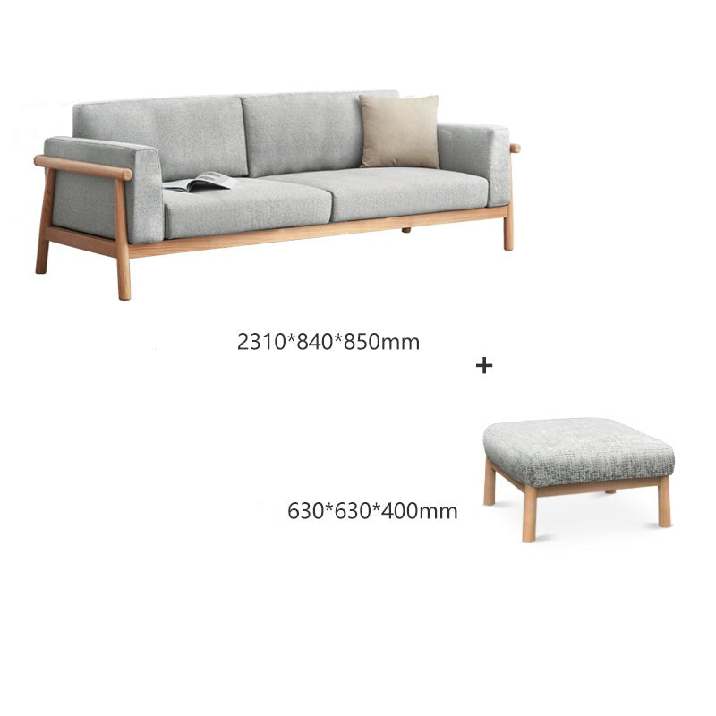 Oak solid wood fabric sofa"