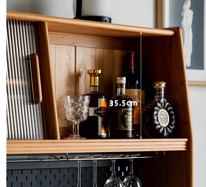 Cherry Solid Wood Sideboard High Cabinet Multi-Functional Buffet