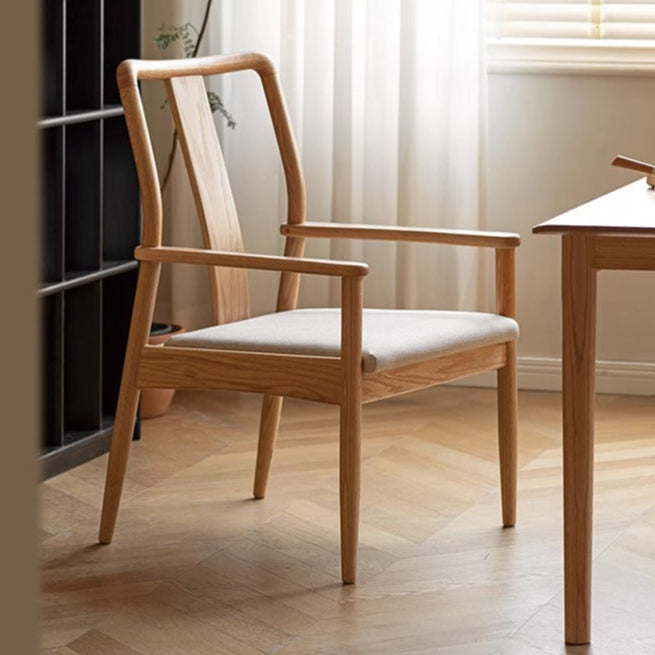 Ash, Oak Solid Wood Backrest Soft Chair
