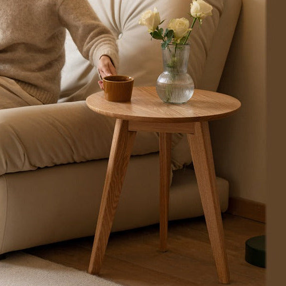 Oak Solid wood Side high round table
