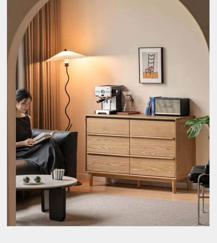 Ash Solid Wood Modern Drawer Cabinet