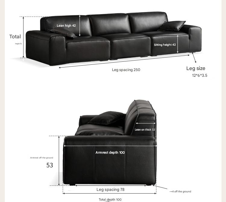 Genuine Leather Modern Minimalist Sofa