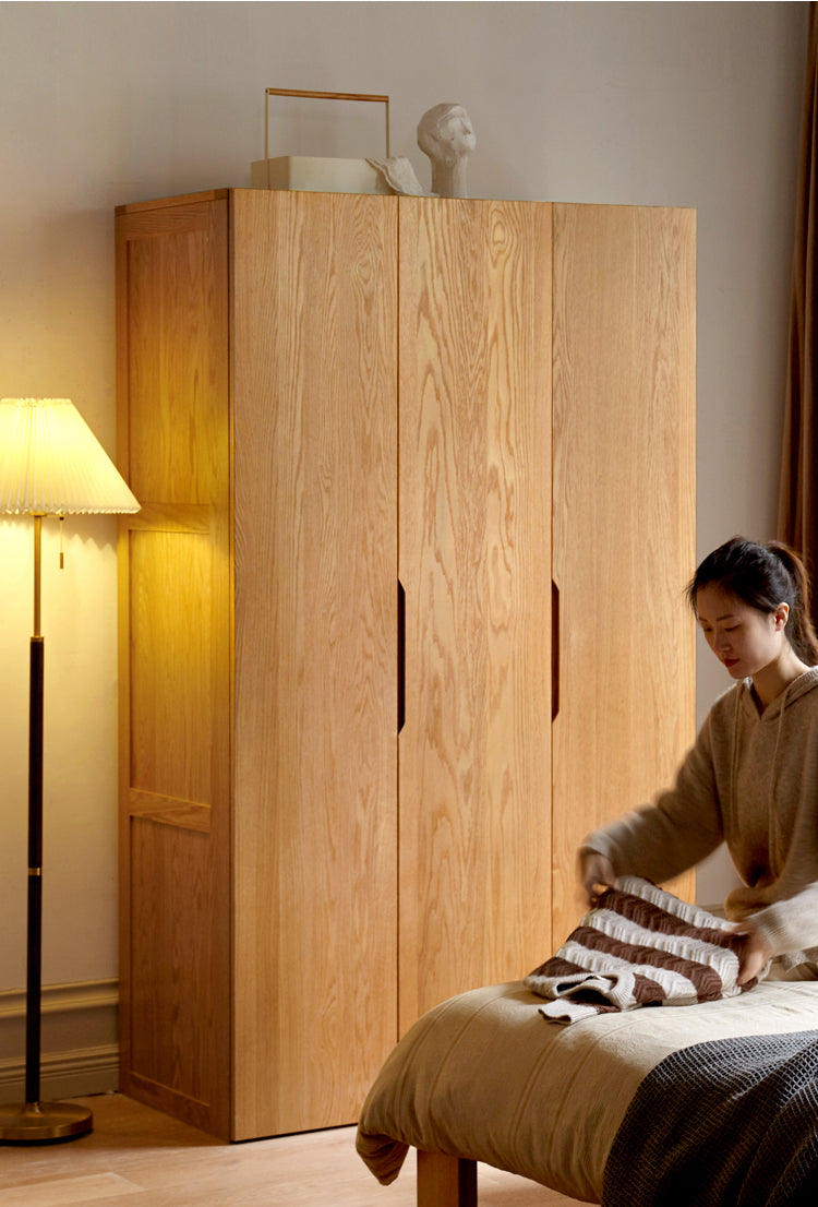 Oak Solid Wood Nordic Wardrobe.