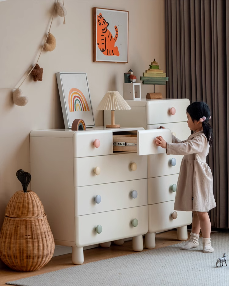 Rubber Solid Wood Children's Storage Cabinet.