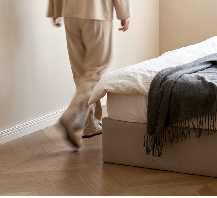 Technology cloth box platform bed, headboard-free bed