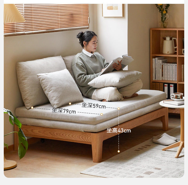 Oak Solid Wood Sofa Bed