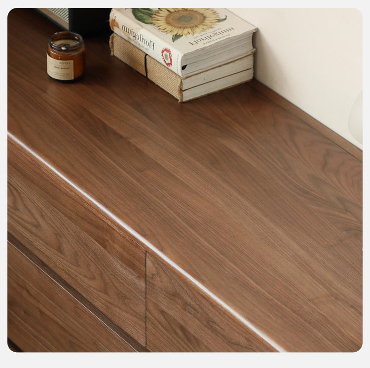 Black Walnut, Poplar Solid Wood Storage Cabinet Chest of Drawers