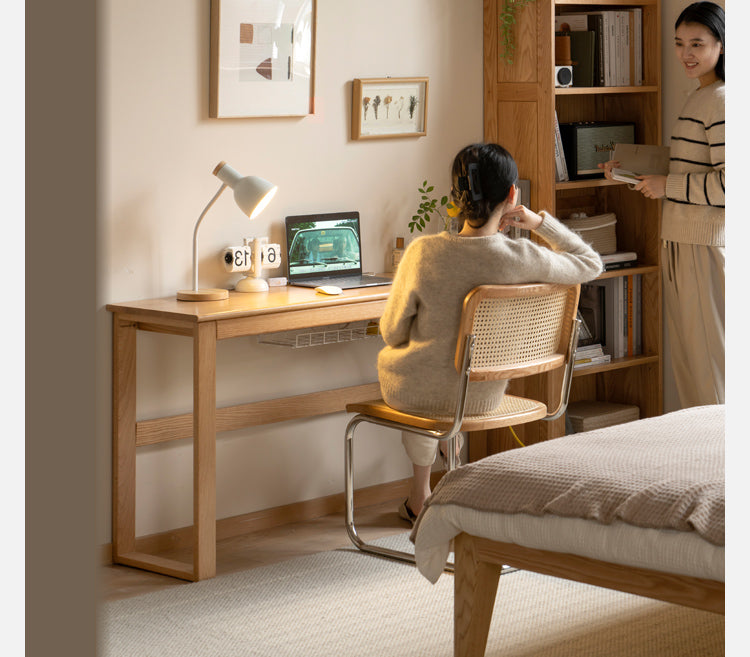 Oak, Poplar, Beech Solid Wood Long Narrow Desk