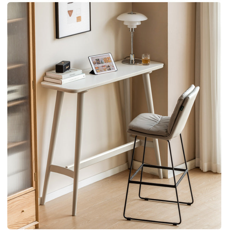 Poplar Solid Wood Bar Table, Light Luxury Rock Plate High Foot Table"