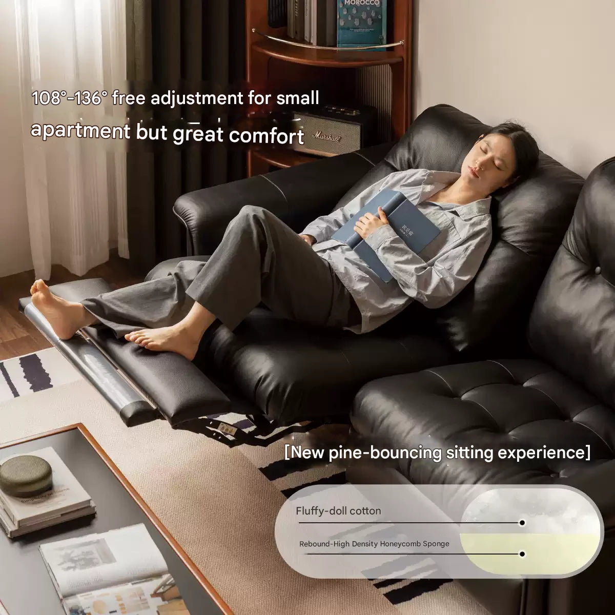 Genuine Leather Zero-Wall Power Recliner Sofa