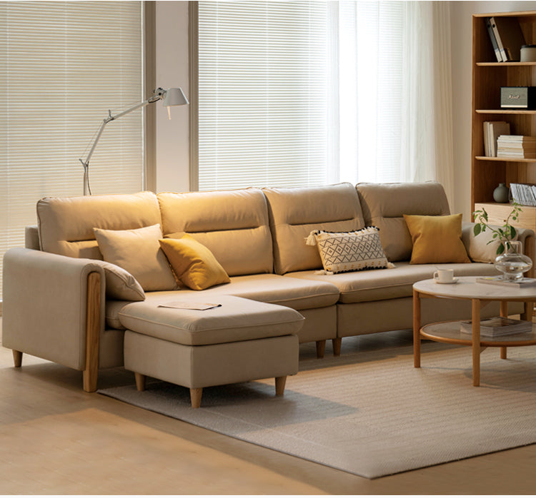 Ash Solid Wood Technology Fabric Corner Sofa.