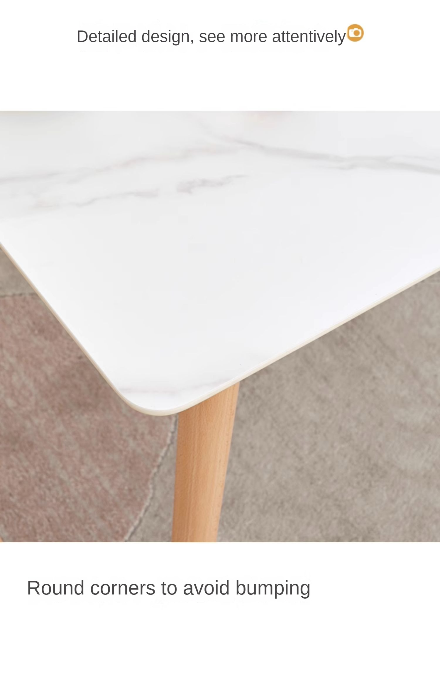 Beech Solid Wood Rock Plate Dining Table